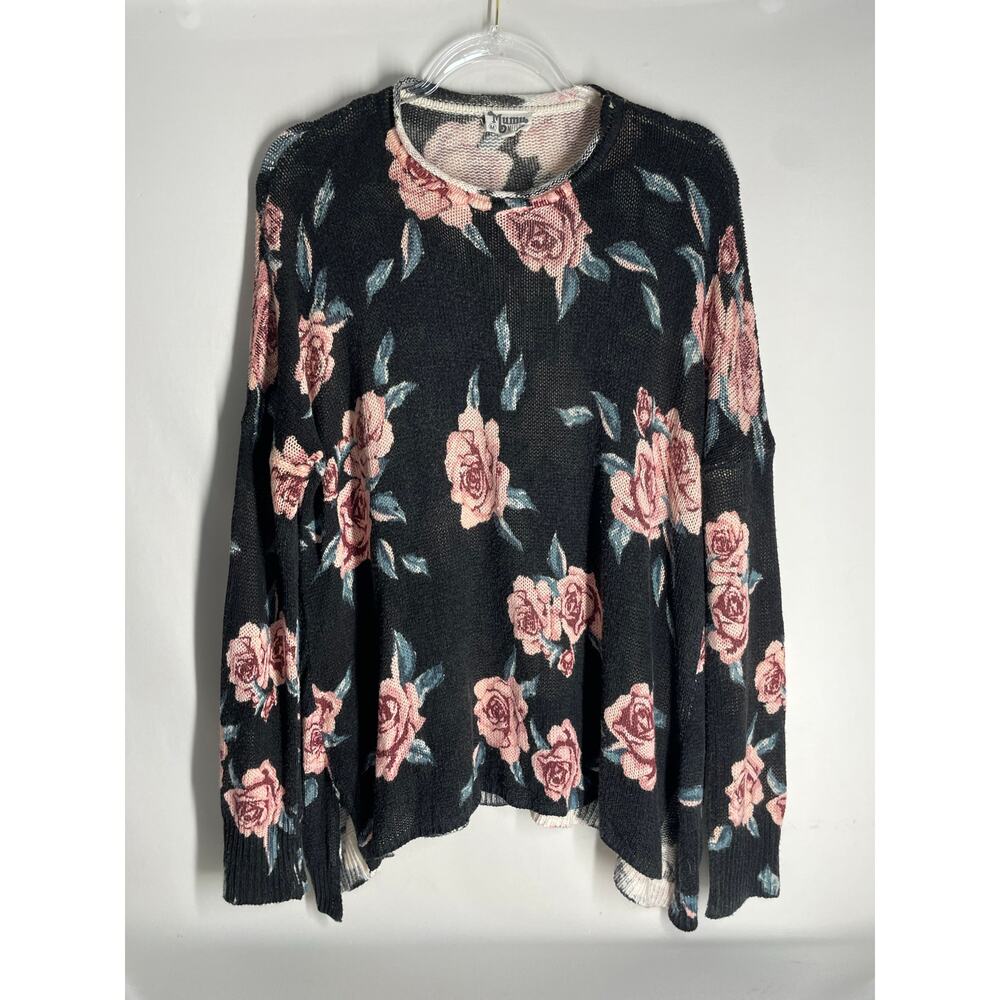 Show Me Your Mumu Bonfire Sweater Flower Hour Knit Loose Fit Medium Mellow Mumu